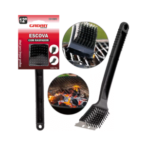 ESCOVA LIMPA GRELHA COM RASPADOR 12" - GADAN