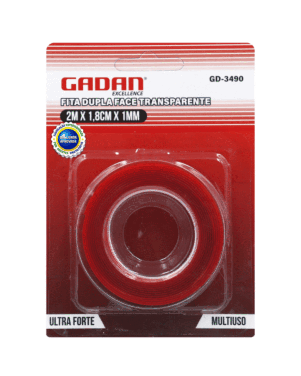 FITA DUPLA FACE TRANSPARENTE 2M - GADAN