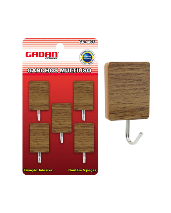 KIT COM 5 GANCHOS MULTIUSO - GADAN