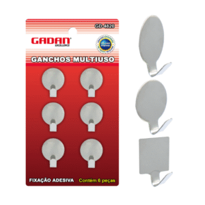 KIT COM 6 GANCHOS MULTIUSO - GADAN