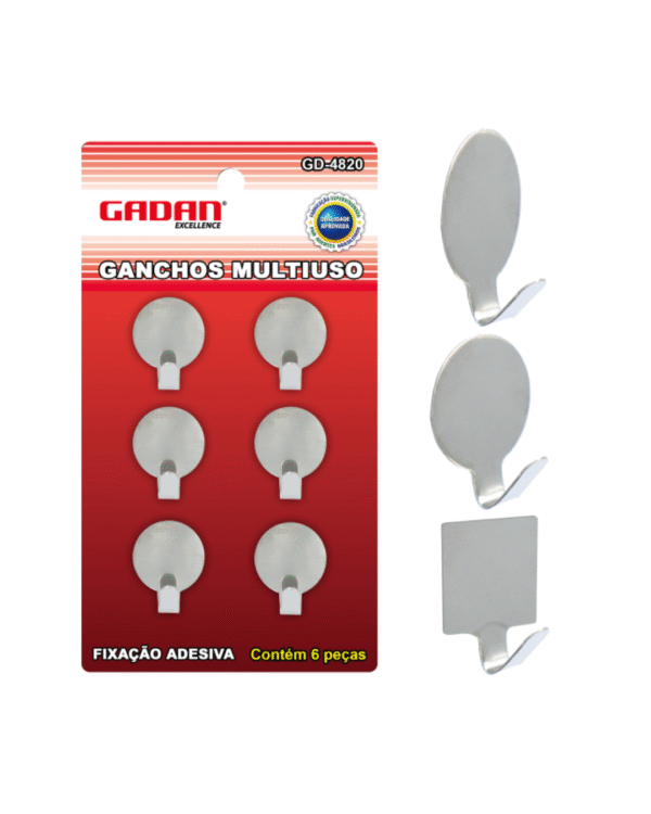 KIT COM 6 GANCHOS MULTIUSO - GADAN