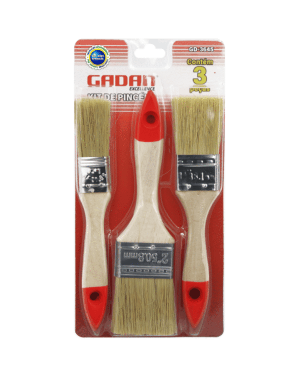 KIT PINCEL COM 3 PECAS - GADAN