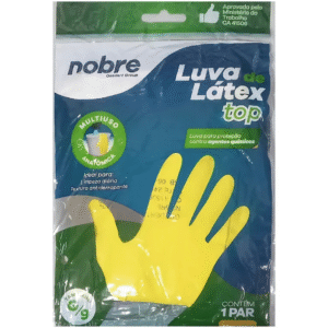 LUVA DE BORRACHA/LATEX TOP "G" AMARELA CA 41506 - NOBRE